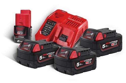 Milwaukee m18 nrg-503 - multilader m12-18 fc + 3x m18 5.0 ah accu