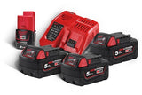 Milwaukee m18 nrg-503 - multilader m12-18 fc + 3x m18 5.0 ah accu