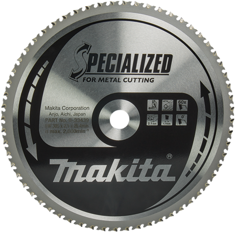 Makita accessoires afkortzaagblad staal | specialized 305x25,4x2,1 60t 0g - b-33439 - b-33439