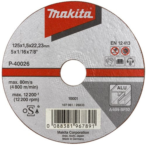 Makita accessoires doorslijpschijf 125x1,0mm alu - 10 stuks - b-45331