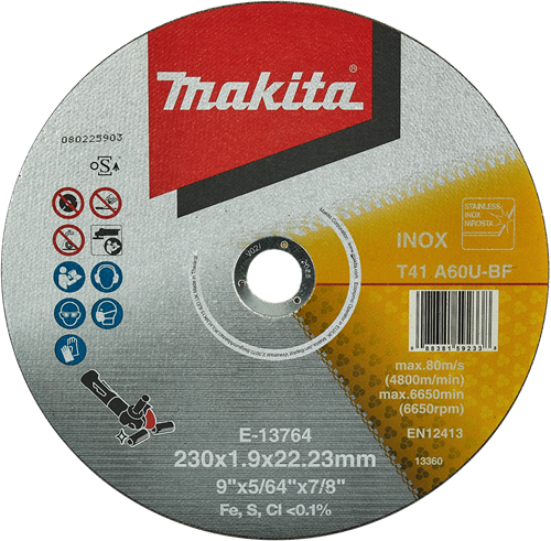 Makita accessoires doorslijpschijf rvs 230 mm - e-13764 e-13764