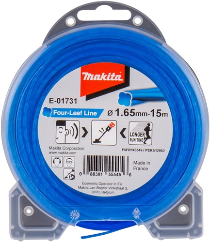 Makita accessoires makita maaidraad vierbladig blauw 15 m ø 1,65 mm - e-01731