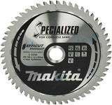 Makita accessoires makita cirkelzaagblad voor aluminium | specialized | ø 165mm asgat 20mm 54t - e-16760