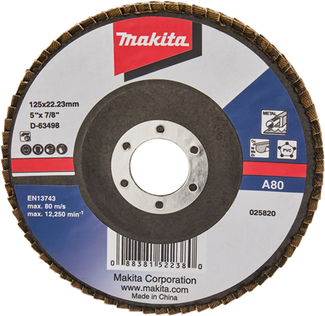 Makita accessoires lamellenschuurschijf 125mm a80 - d-63498 - d-63498