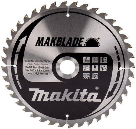 Makita accessoires zaagb. 260x30 40t - b-08981 - b-32770
