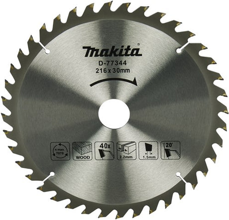 Makita accessoires makita d-77344 afkortzaagblad hout | 216 x 30 mm | 40-tands
