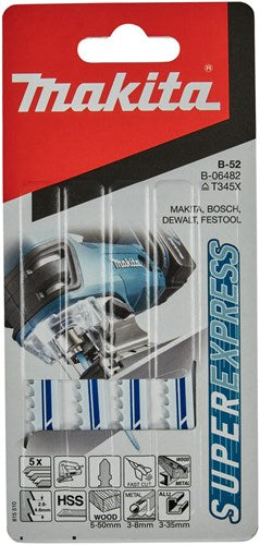 Makita accessoires decoupeerzaagblad hss uni 100mm t345x | 5 stuks - b-06482