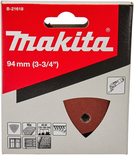 Makita accessoires schuurvel k60 k80 k120 k180 k240 red velcro - b-21618