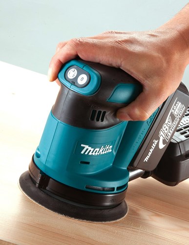 Makita dbo180rtj | lxt accu excenterschuurmachine 18v 125mm in mbox (2x 5.0ah accu + dc18rc snellader) - dbo180rtj