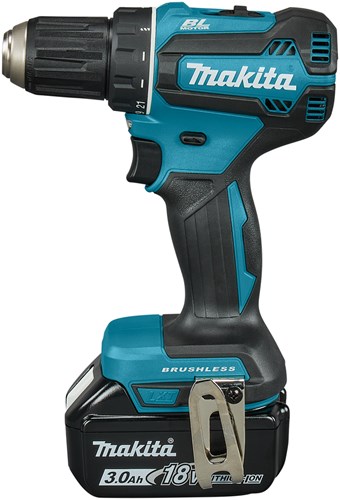 Makita ddf485sfe 18 v boor- schroefmachine brushless 3,0 ah accu (2 st), lader, in koffer