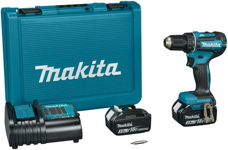 Makita ddf485sfe 18 v boor- schroefmachine brushless 3,0 ah accu (2 st), lader, in koffer