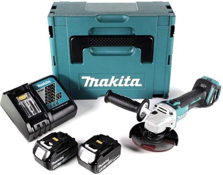 Makita dga511rtj 18v accu haakse slijper 125mm | 18v 5.0ah li-ion in m-box | 18v (2x 5.0ah accu + lader) - dga511rtj