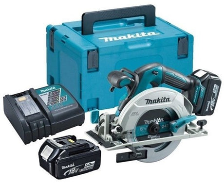 Makita dhs680rtj | lxt accu cirkelzaag 18v 165mm in mbox (2x 5.0ah accu + snellader) - dhs680rtj
