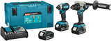 Makita dlx2550tj 18v combiset dhp492 (klop)boor- schroefmachine + dtd153 slagschroevendraaier (3x 5.0ah accu en lader) in mbox - dlx2550tj