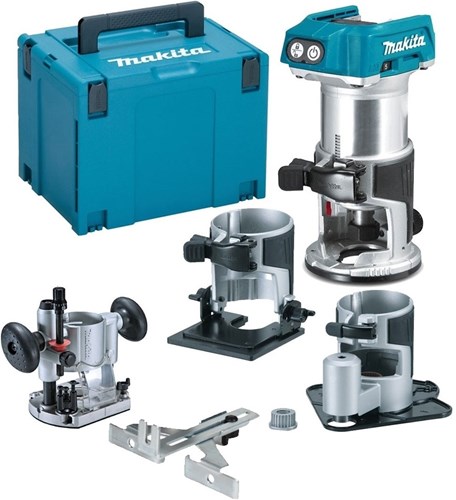 Makita drt50rtjx3 | lxt accu bovenfrees kantenfrees 18v in mbox (2x 5.0ah accu + lader) - drt50rtjx3