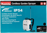 Makita dus158z | lxt 18 v | ruggedragen drukspuit | 15 liter | zonder accu en lader | in doos - dus158z