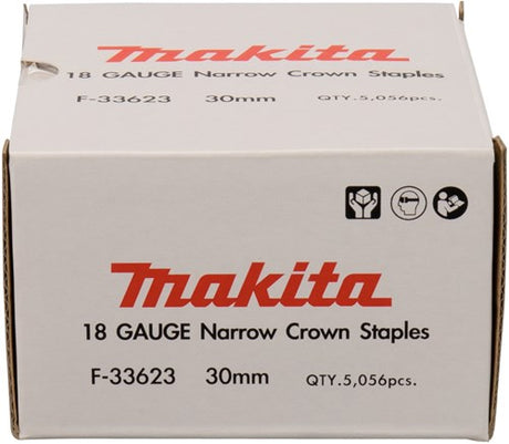 Makita accessoires niet 30mm 6,35x1,1x1,3mm - narrow crown, 18awg - f-33623