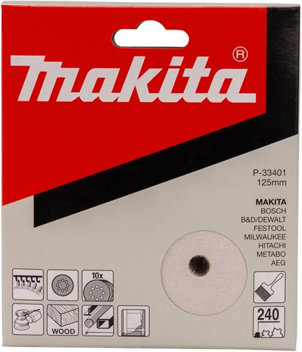 Makita accessoires makita p-33401 schuurschijf 125mm k240 white velcro