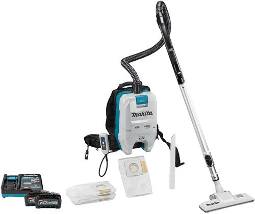 Makita vc008gm201 40v max rugstofzuiger | 2 x 4.0 ah accu + snellader | in doos vc008gm201