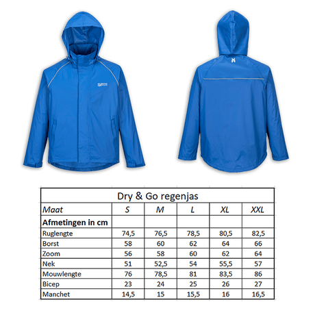 Regenjas Dry Go maat XL