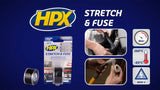 Hpx producten stretch fuse reparatietape silicone transparant 25mm x 3m