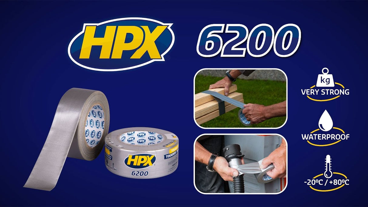 Hpx producten duct tape reparatietape zwart 48mm x 5m blister