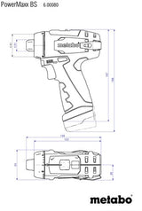 Metabo bs basic accu-boorschroefmachine | 12v | 2x2 ah li-power | lader lc 12 | in kunststof koffer - 600984500