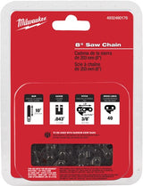 Milwaukee 20 cm 8 saw chain 3 8 x 1.1 m18 fhs ketting tbv kettingzaag 20 cm 8 voor m18 fhs20 - 4932480176