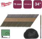 Milwaukee accessoires nagels d-kop 34° 75mm rs b sc1 | 2.200 stuks - 4932492602