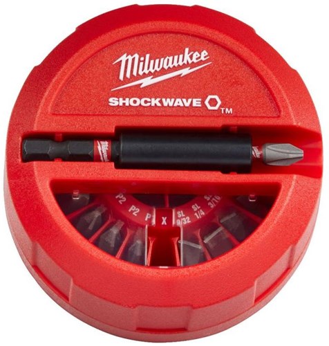Milwaukee accessoires milwaukee shockwave™ bit set gen ii puck 15-delig - 4932430904