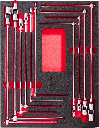 Milwaukee foam inlay t-dopsleutel set met cardangewricht | 10-delig - 4932499295