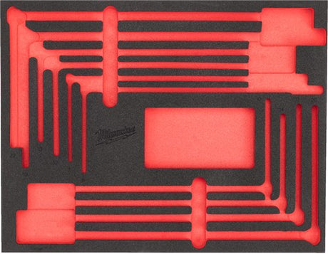Milwaukee vervangende foam inlay voor t-dopsleutel set met cardangewricht | 8-delig - 4932499114