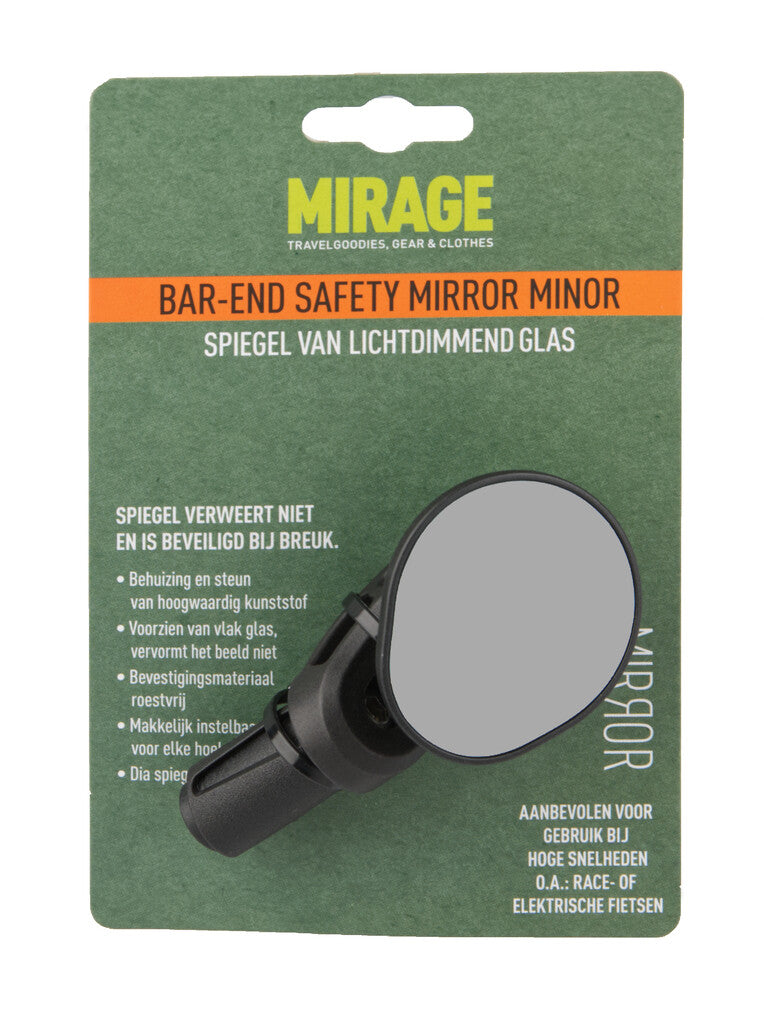 Mirage Spiegel Met Plug Minor Bar-End Links Rechts Zwart