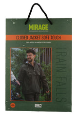 Mirage regenjas rainfall closed jacket - maat l - gemaakt van polyester soft touch - earl grey