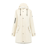 Mirage regenjas rainfall trenchcoat - maat s - gemaakt van polyester soft touch - off white