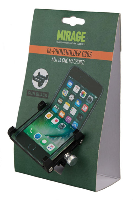 Telefoonhouder Mirage G20 aluminium - zwart