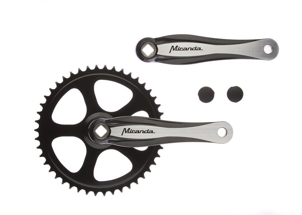 Miranda crankset beta1 plus 44 tands 3 32 blad staal crank alu zwart