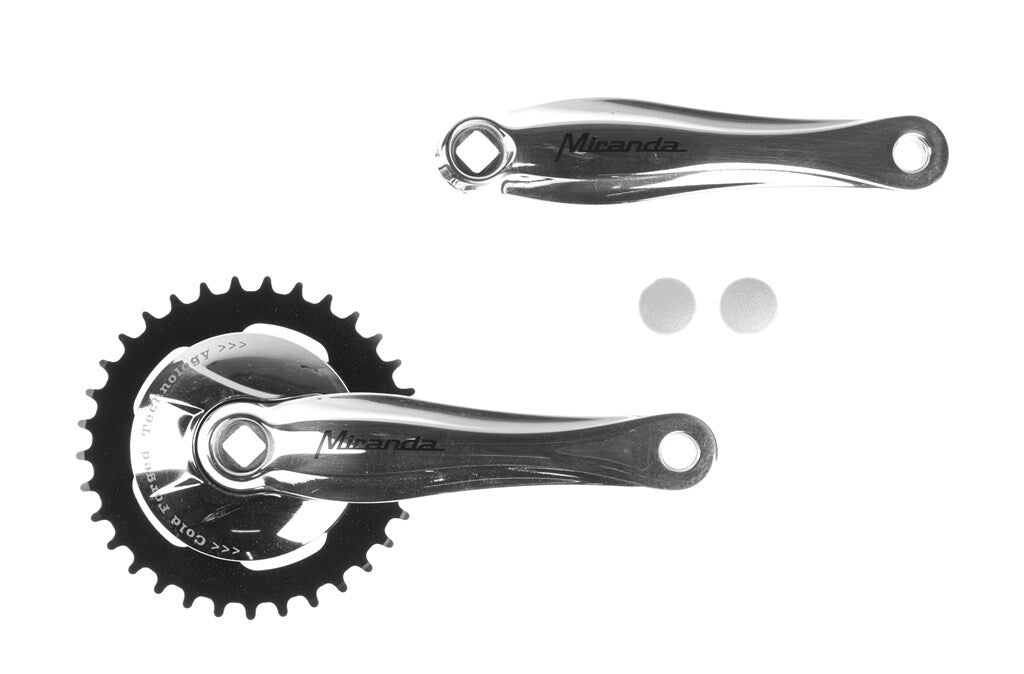 Miranda Miranda 1 crankstel met disc 95mm 33 tands crank gepolijst zwart