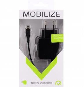 Enzo mobilize usb thuislader 3100ma zwart +micro usb kabel