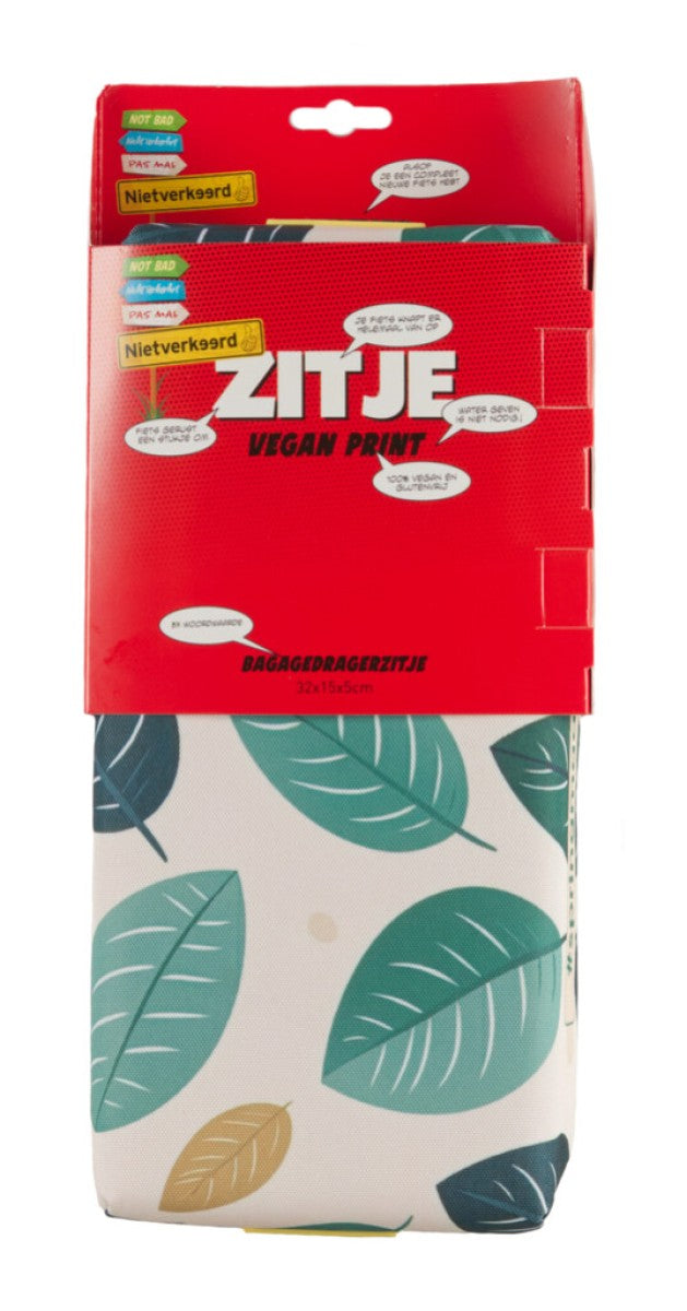 Buzaglo nietverkeerd zitkussen voor bagagedrager vegan print