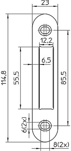 Nemef p 4915 sluitplaat | staal verzinkt 23x114,8mm afgerond | bulkverpakking | per 10 stuks verpakt | dr 1+2+3+4 - 9491590145