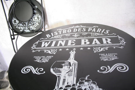 Sens bistroset paris 3-delig metaal zwart