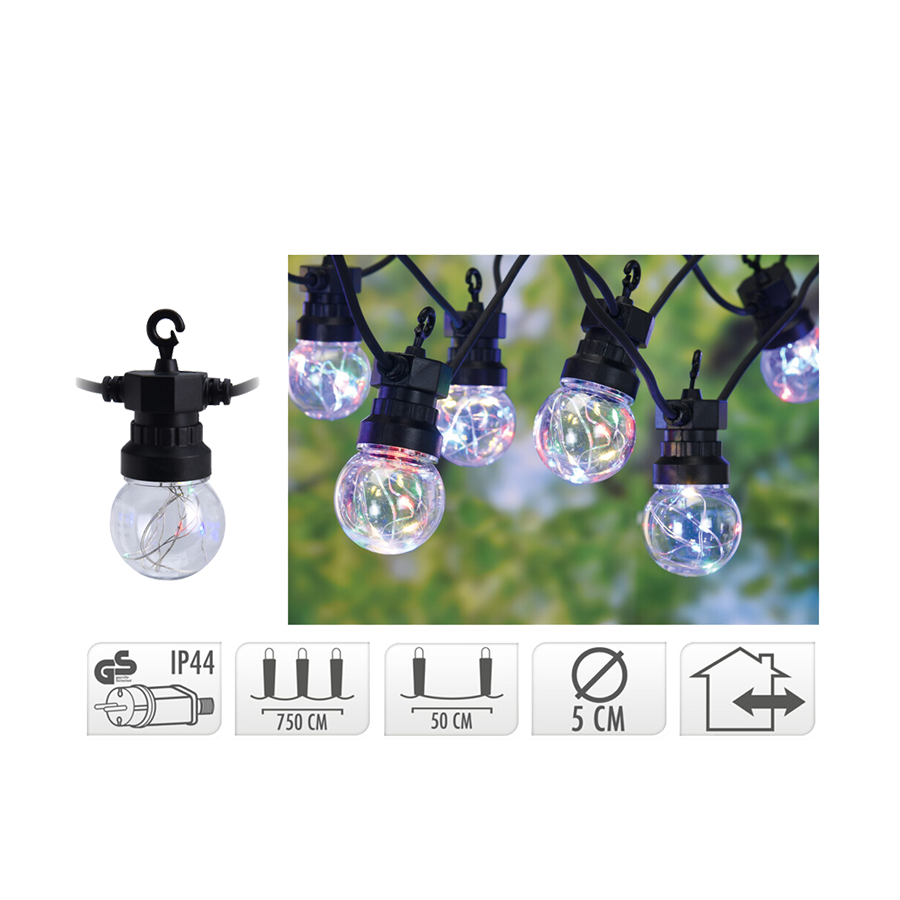 Ty par lights ledverlichting 50 leds multi colour 750cm