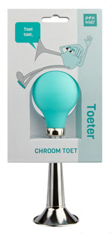 Fietshoorn pexkids chroom met een groene squeez