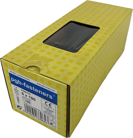 Pgb-europe pgb-fasteners spaanplaatschroef vzk-t deeldraad snijpunt verzonken kop ø6,0x180 zn tx30 | 100 st | pgwvtg001006001802