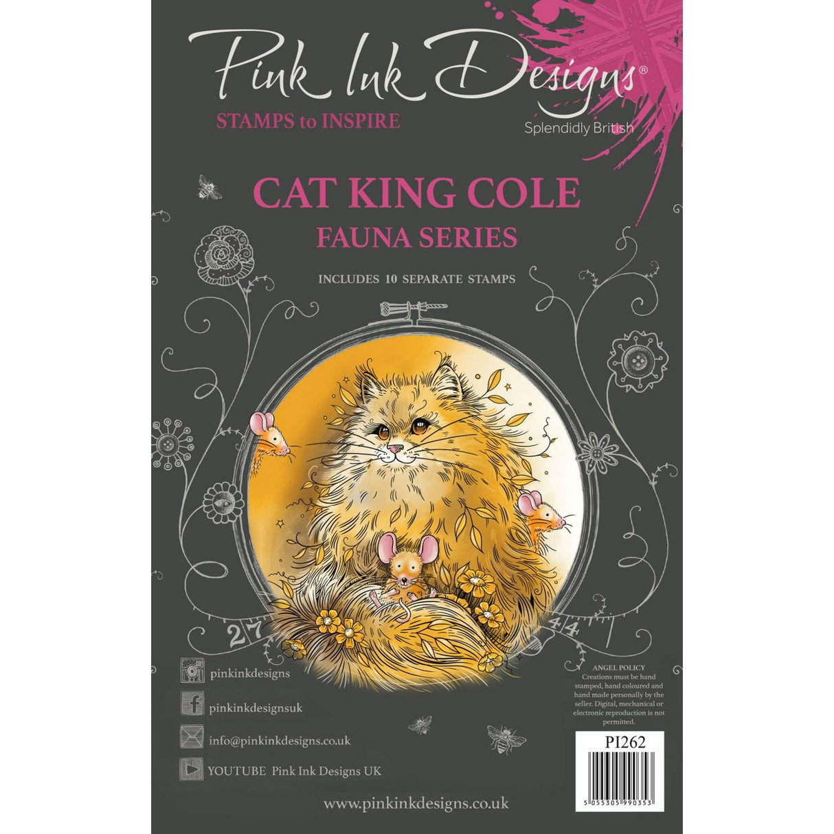 Pink ink designs • cat king cole 6 in x 8 in clear stamp set