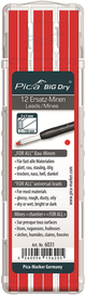 Pica 9031 big dry navulling - 12 stuks - rood
