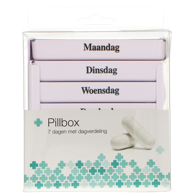 Jvdl pillendoos week 4 vakken per dag wit