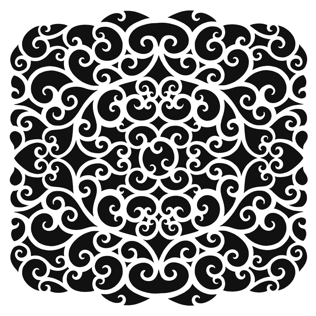 Pink ink designs • stencil ocean twirls
