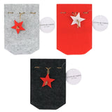 Stern fabrik geschenkverpakking kerst vilt 18 cm 3 assorti | 48 stuks